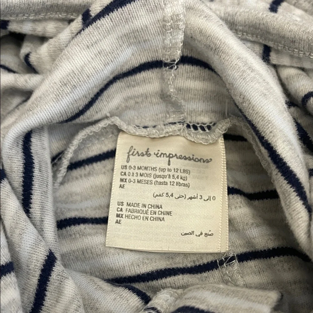 First Impressions & Carters Baby Footie Sleeper Set 0-3M Dog‎ Bear Stripe Blue